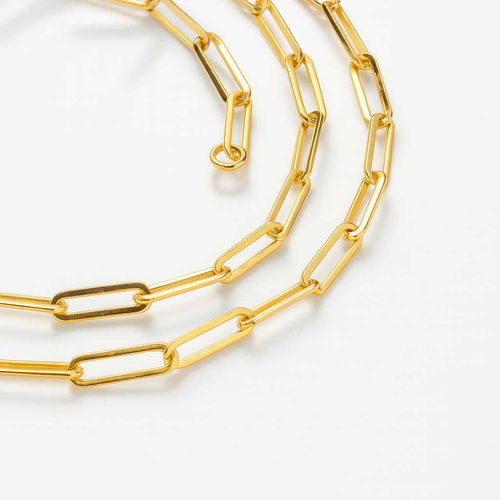 Nova | Gold (18K) Plated Paperclip Style Waterproof Necklace