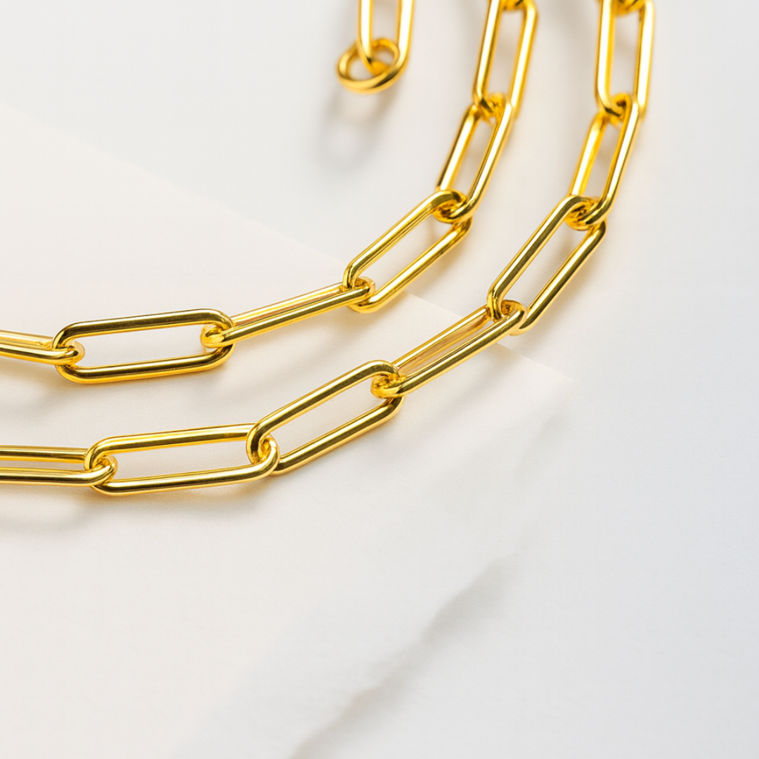 Nova | Gold (18K) Plated Paperclip Style Waterproof Necklace