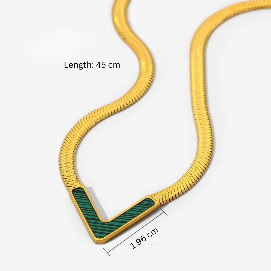 Aura | Gold Plated V-shaped Flat Snake Bone Chain
