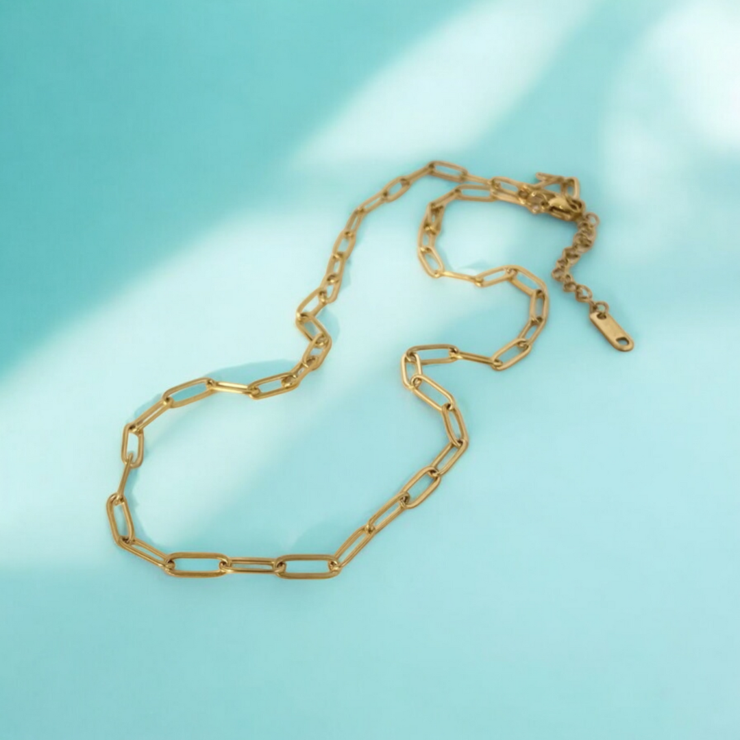 Nova | Gold Plated Paperclip Style Necklace