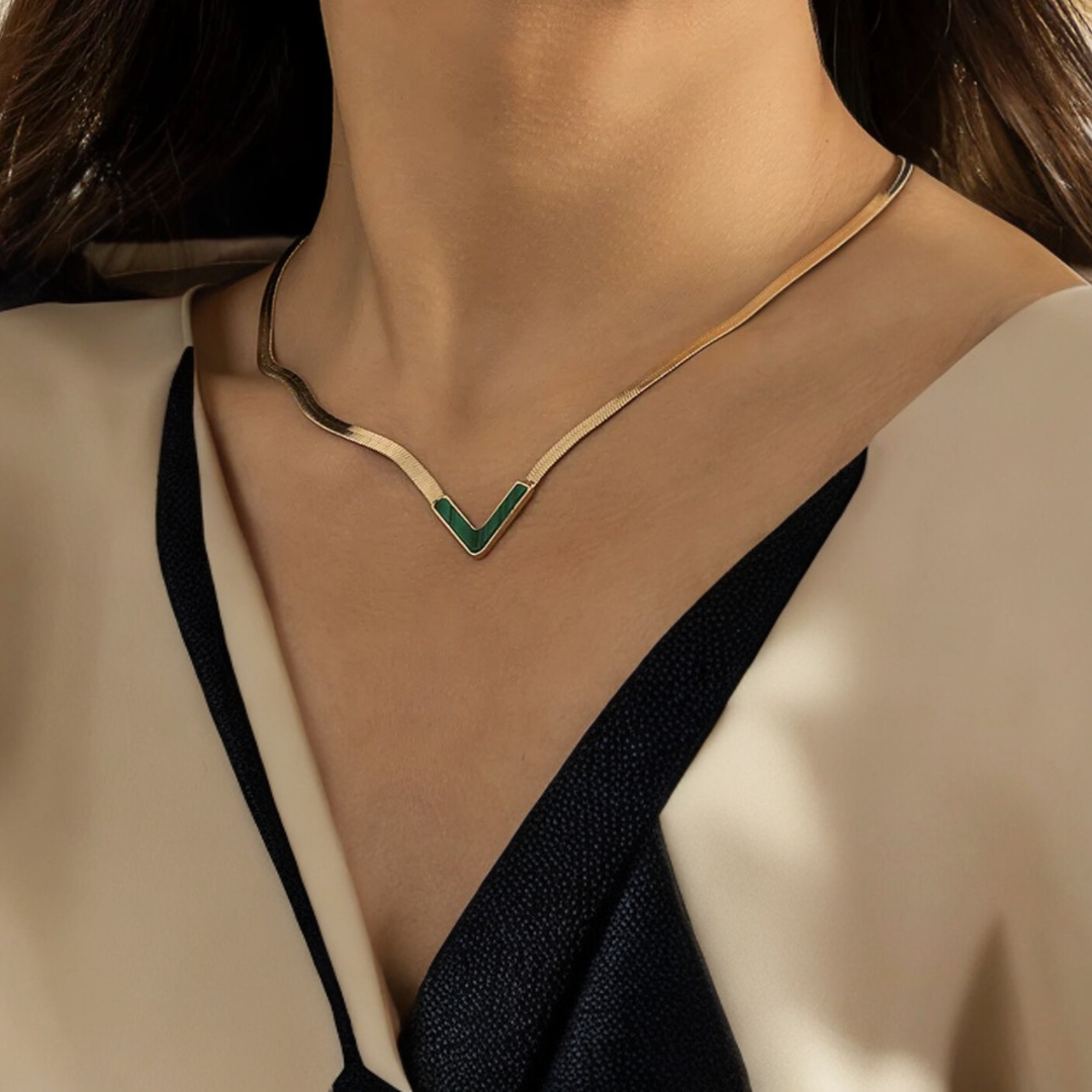 Aura | Gold Plated V-shaped Flat Snake Bone Chain