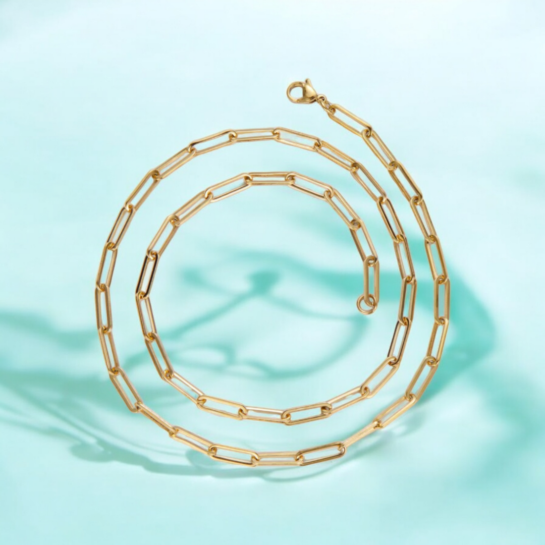Nova | Gold Plated Paperclip Style Necklace