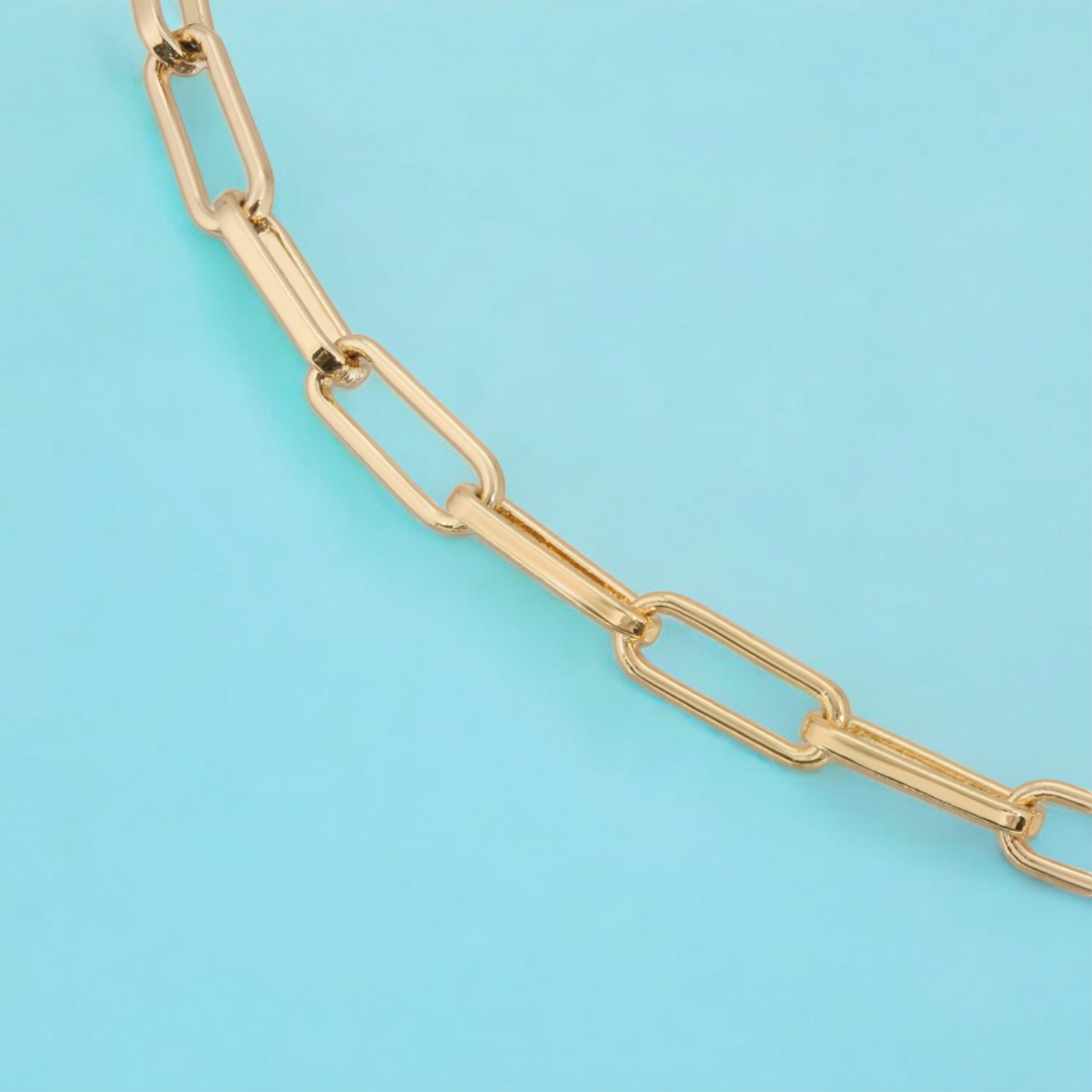 Nova | Gold Plated Paperclip Style Necklace