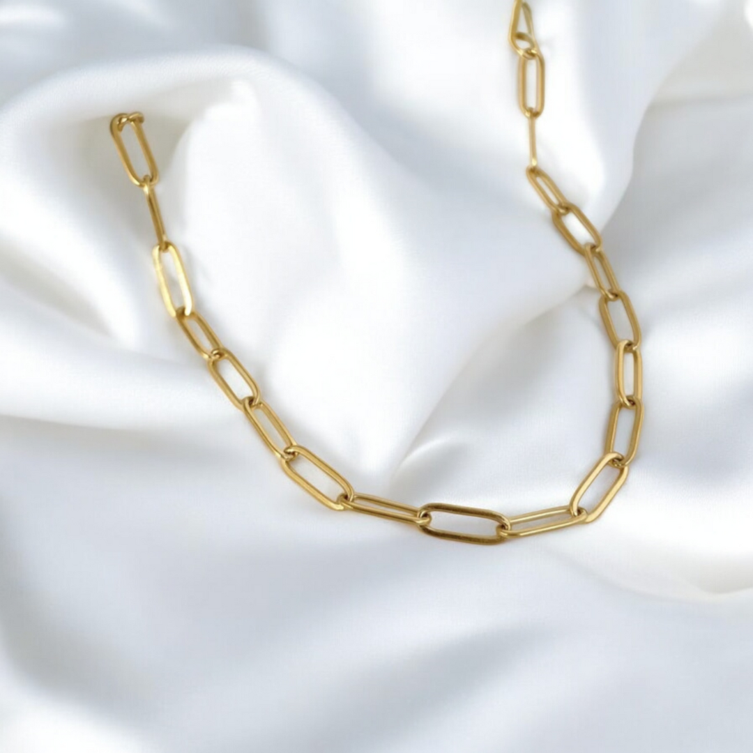Nova | Gold Plated Paperclip Style Necklace