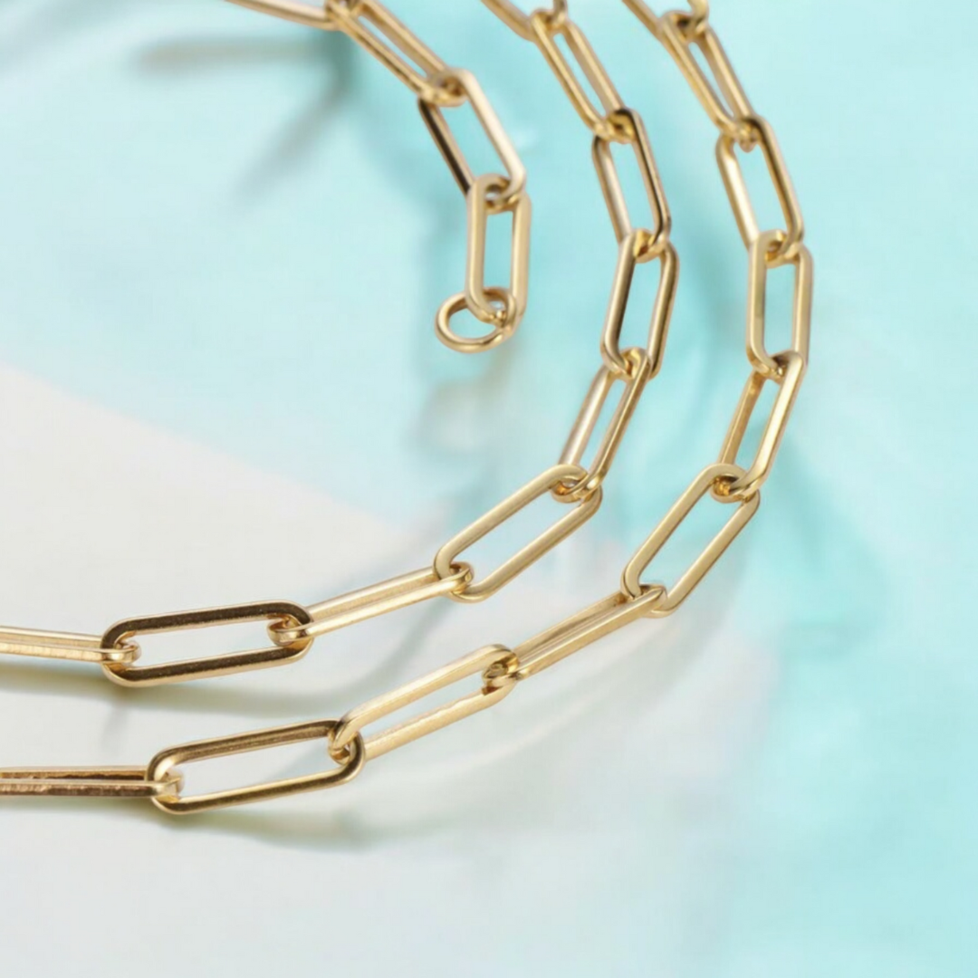 Nova | Gold Plated Paperclip Style Necklace