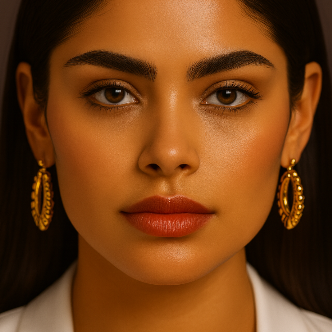 Tressa | 18K Gold Plated Flower Pattern Hoop Waterproof Earrings