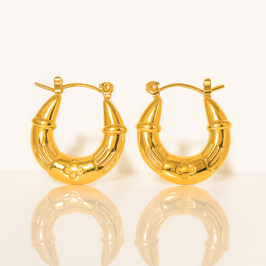 Nia | 18K Gold Plated U-Shaped Buckle Waterproof Hoop Earrings