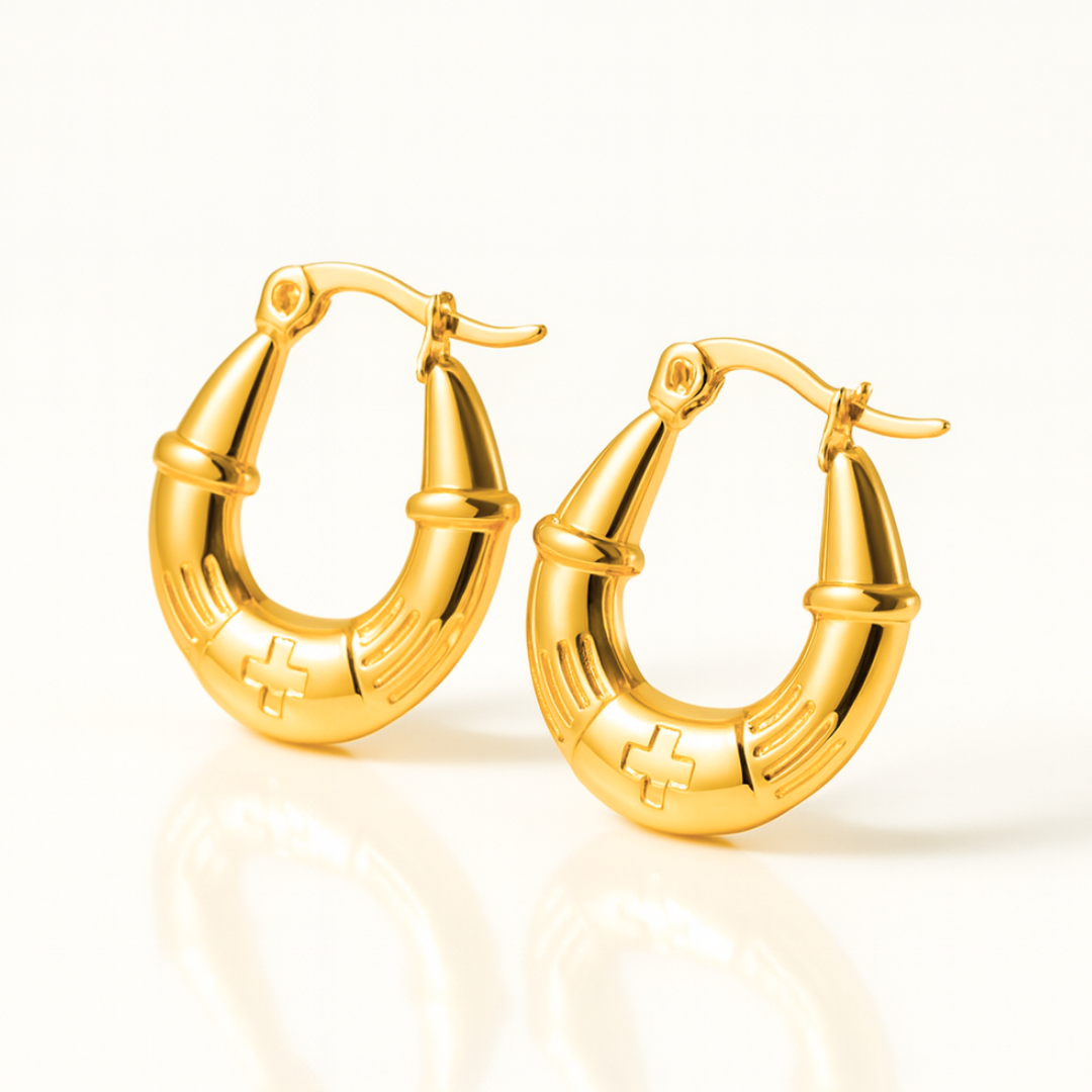 Nia | 18K Gold Plated U-Shaped Buckle Waterproof Hoop Earrings