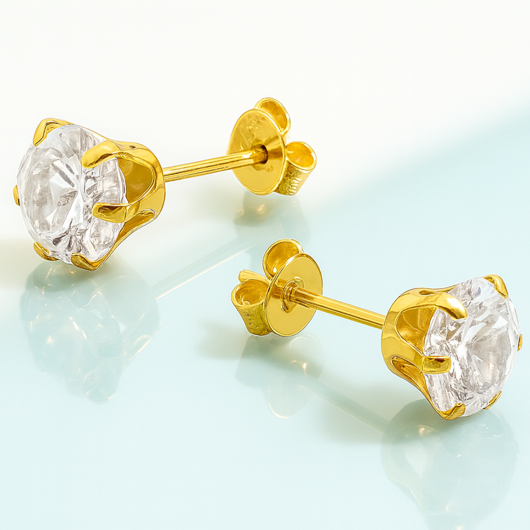 Rya | 18K Gold Plated Classic Tennis Waterproof Stud Earrings
