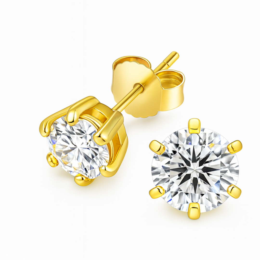 Rya | 18K Gold Plated Classic Tennis Waterproof Stud Earrings