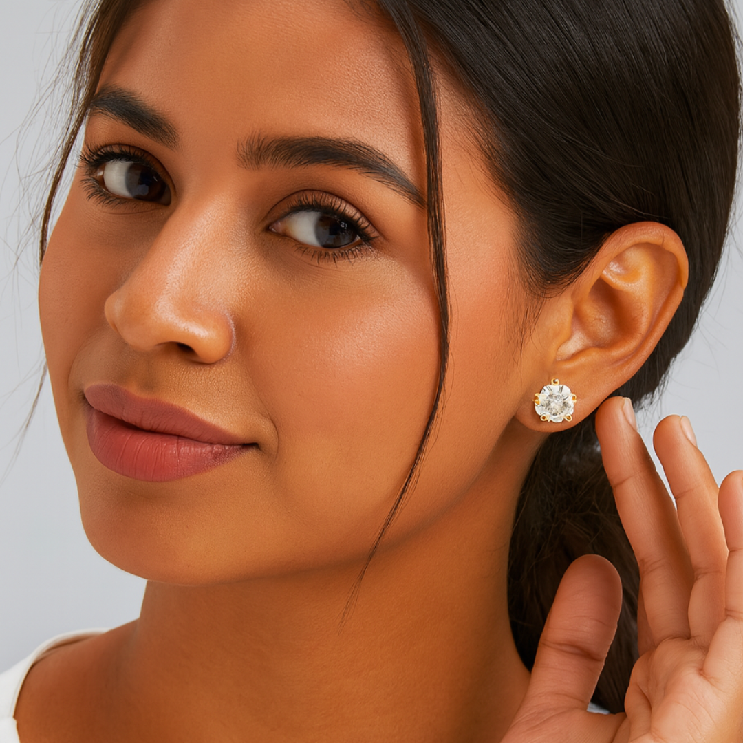 Rya | 18K Gold Plated Classic Tennis Waterproof Stud Earrings