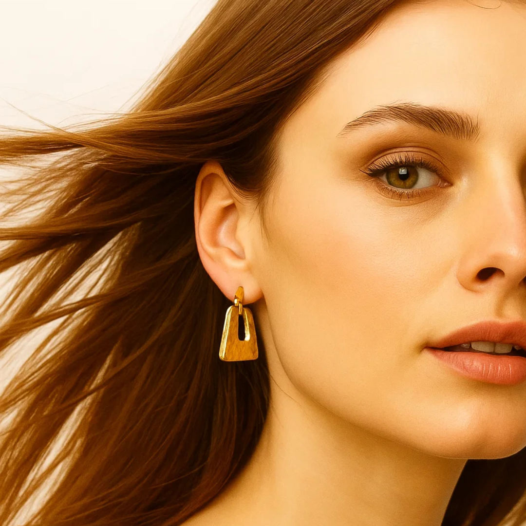 Harper | 18K Gold Plated Chunky Vintage Ear Buckle Hoop Waterproof Earrings