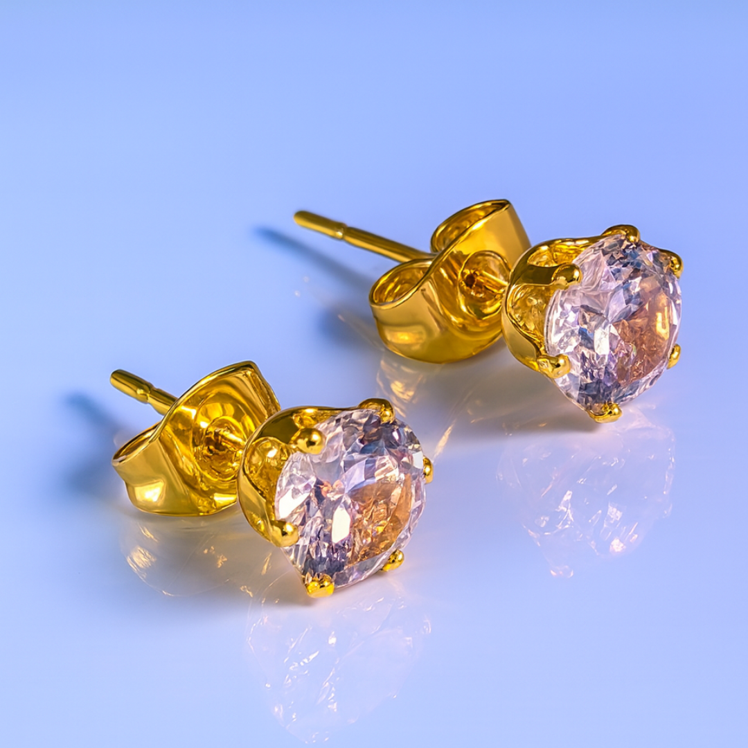 Rya | 18K Gold Plated Classic Tennis Waterproof Stud Earrings