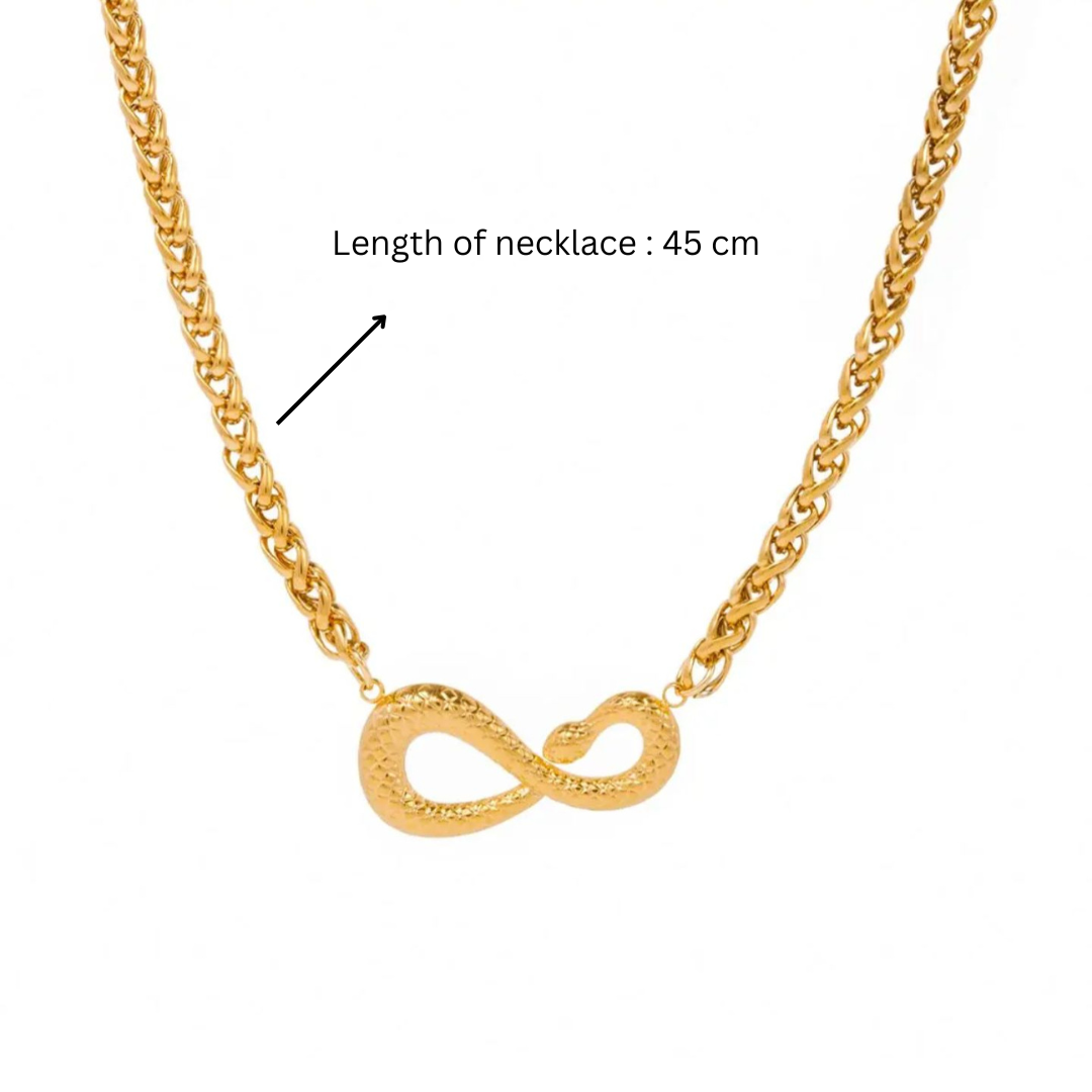 Heidi | Gold-Plated Snake Head Infinity Charm Necklace