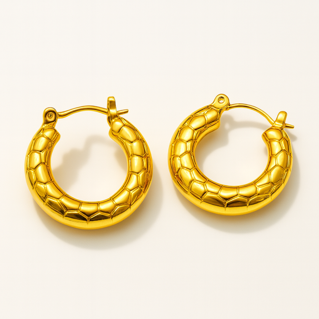 Mirabelle | 18K Gold Plated Circular Round Hoop Waterproof Earrings