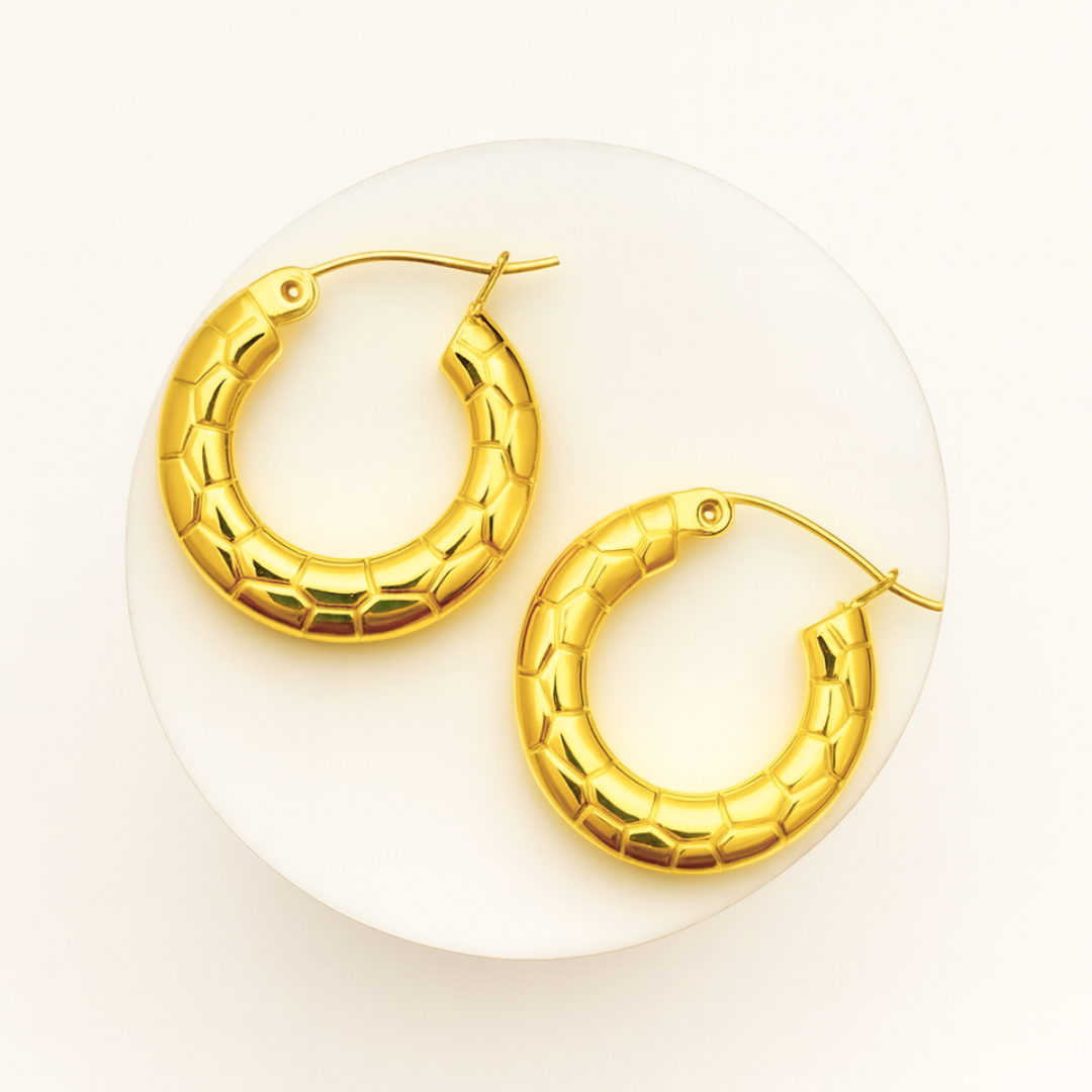 Mirabelle | 18K Gold Plated Circular Round Hoop Waterproof Earrings