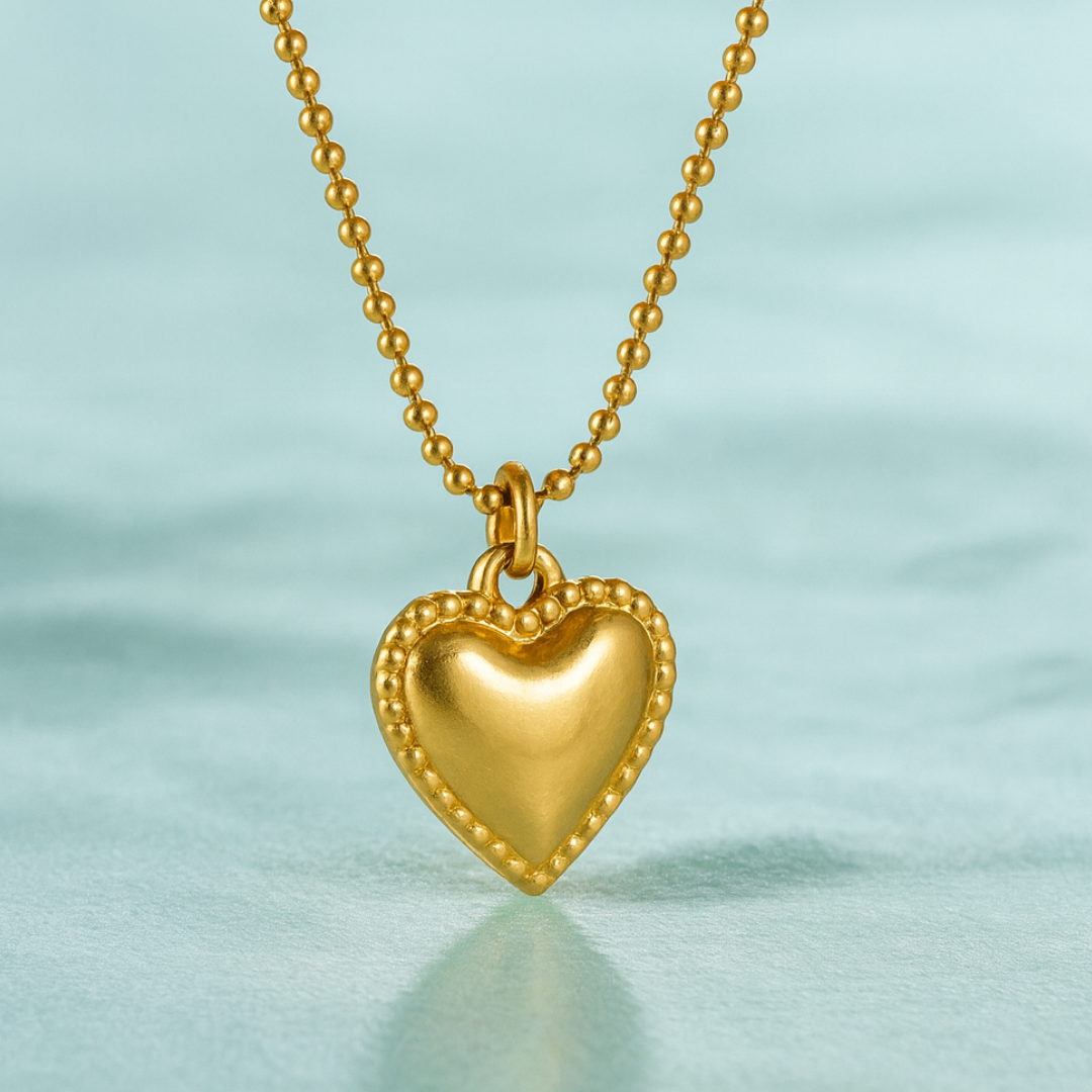 Cassidy | Gold (18K) Plated Solid Love Heart Pendant Waterproof Necklace