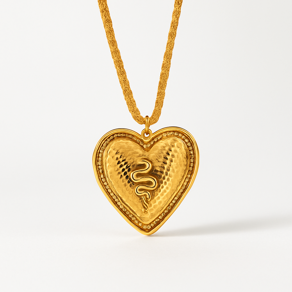 Corine | Gold (18K) Plated Chunky Heart Snake Chain Waterproof Necklace