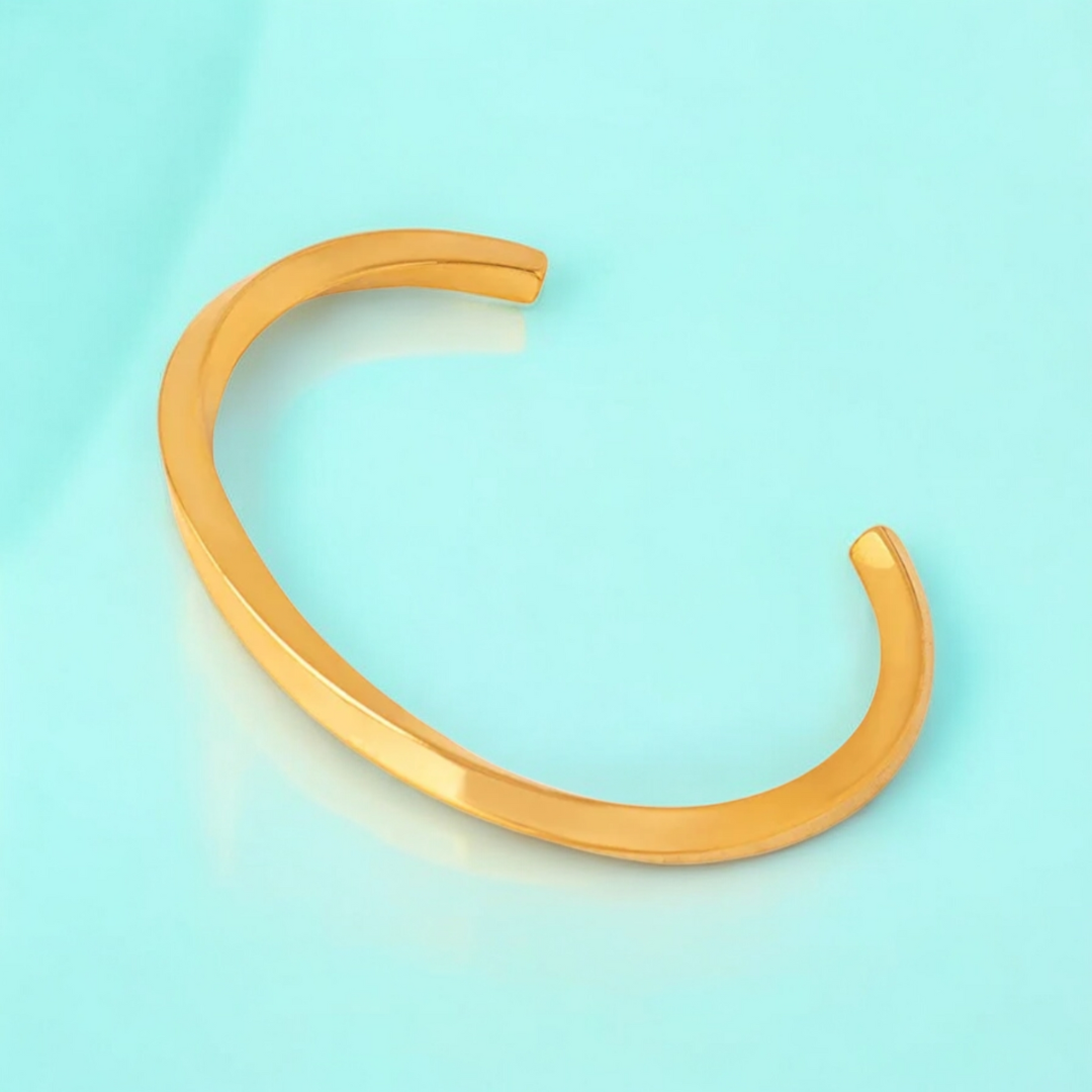 Serena | Gold Plated Geometric Twisted Irregular Bracelet Bangle