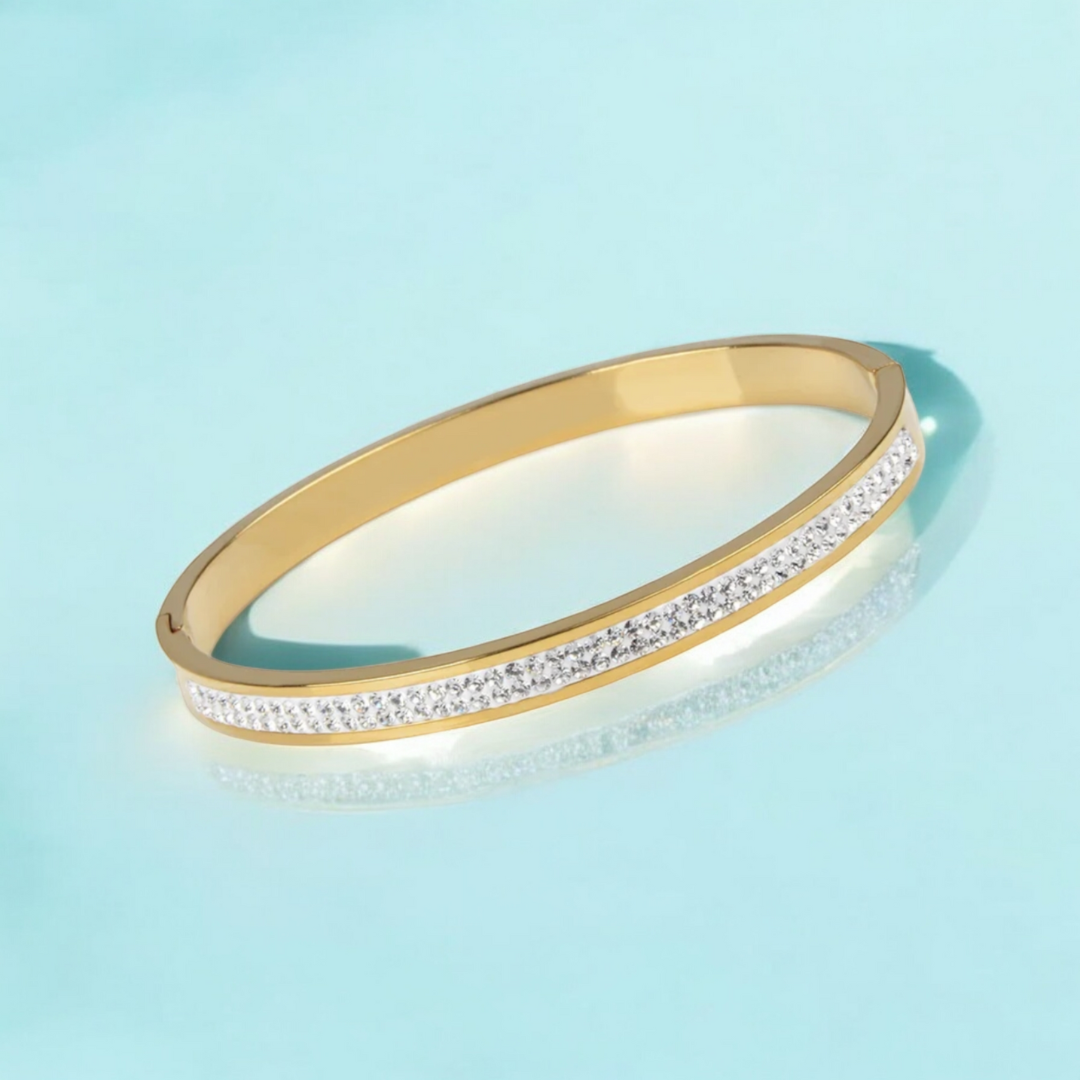 Nadia | Gold Plated Crystal Band Bracelet Bangle