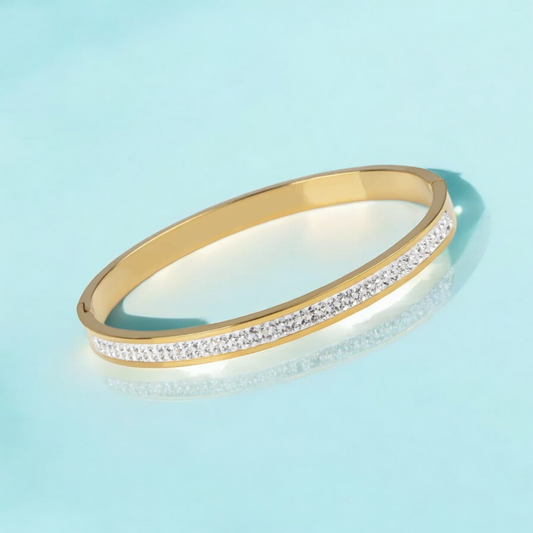 Nadia | Gold Plated Crystal Band Bracelet Bangle
