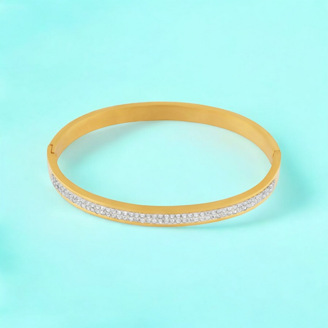 Nadia | Gold Plated Crystal Band Bracelet Bangle