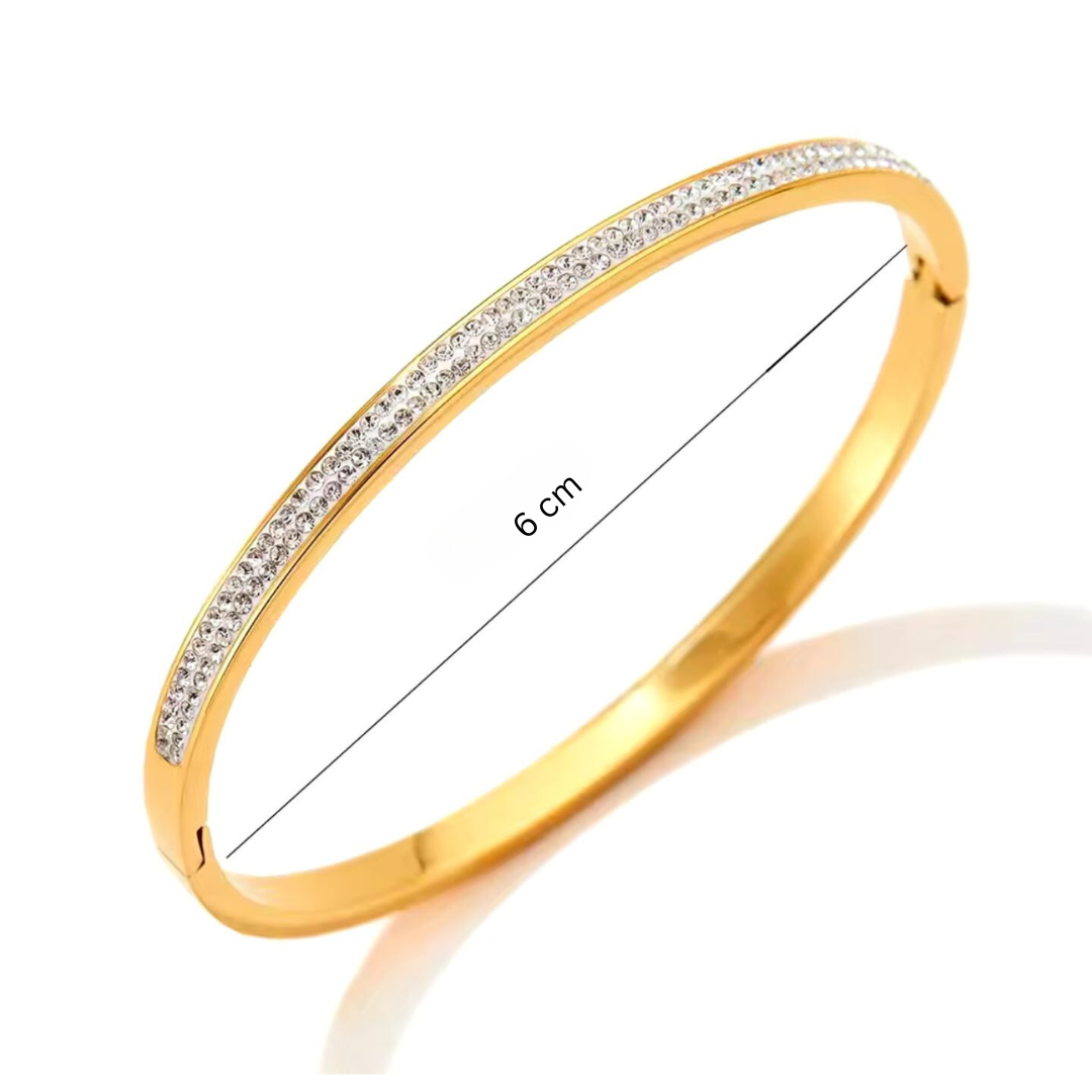 Nadia | Gold Plated Crystal Band Bracelet Bangle