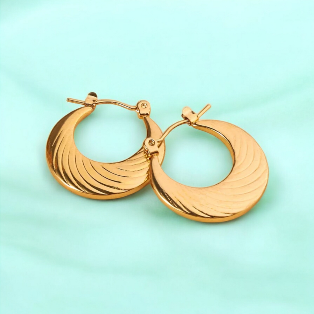 Lily | Gold Plated Round Minimalist Hoop Earrings
