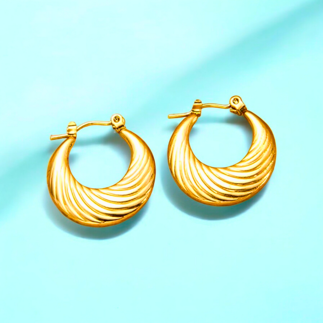 Lily | Gold Plated Round Minimalist Hoop Earrings