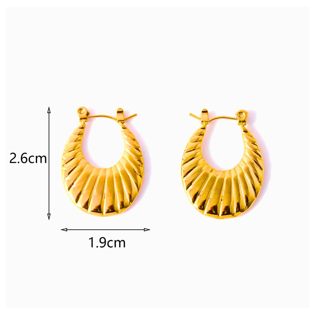 Susanne | Gold Plated Tear Drop Oval Hoop Earrings