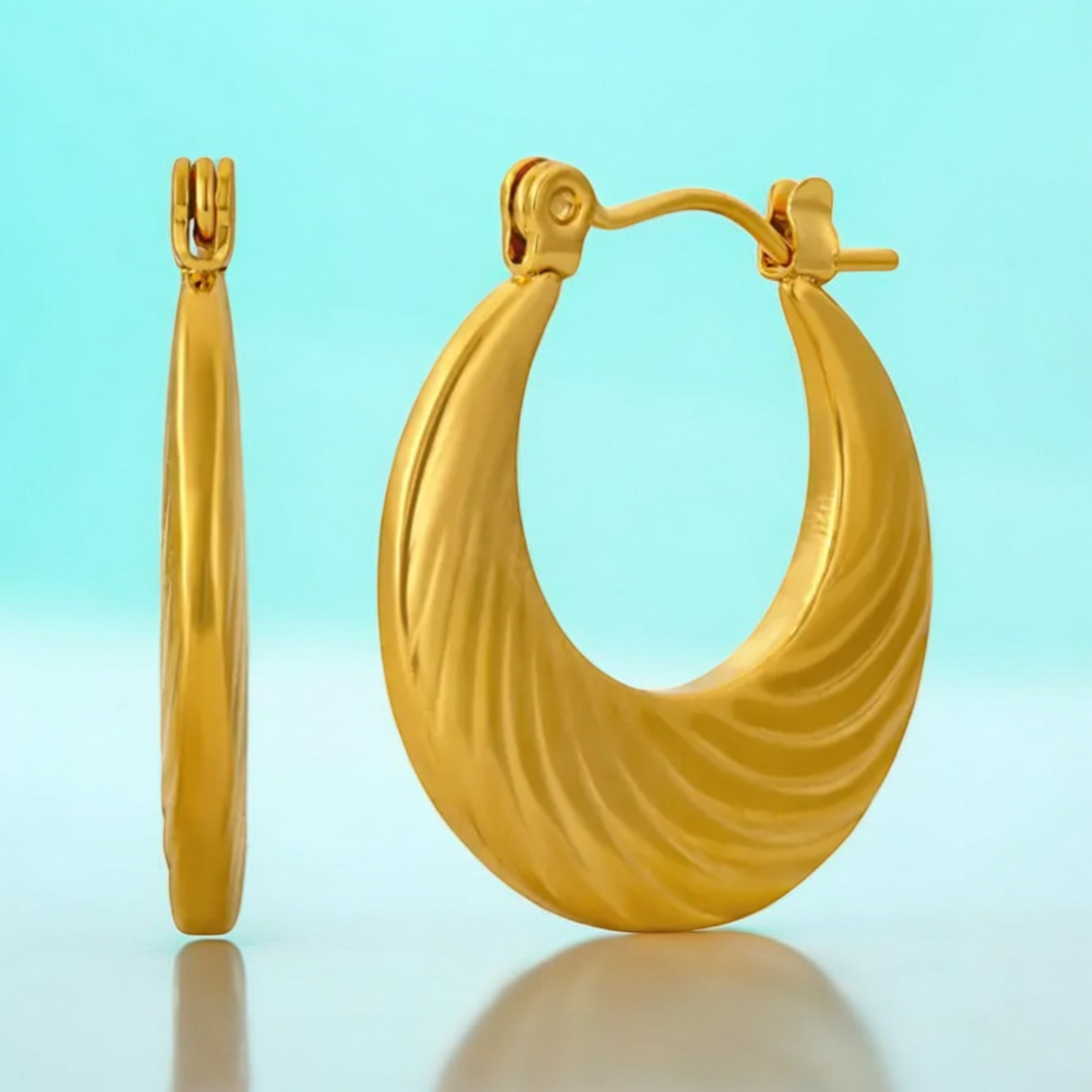 Lily | Gold Plated Round Minimalist Hoop Earrings