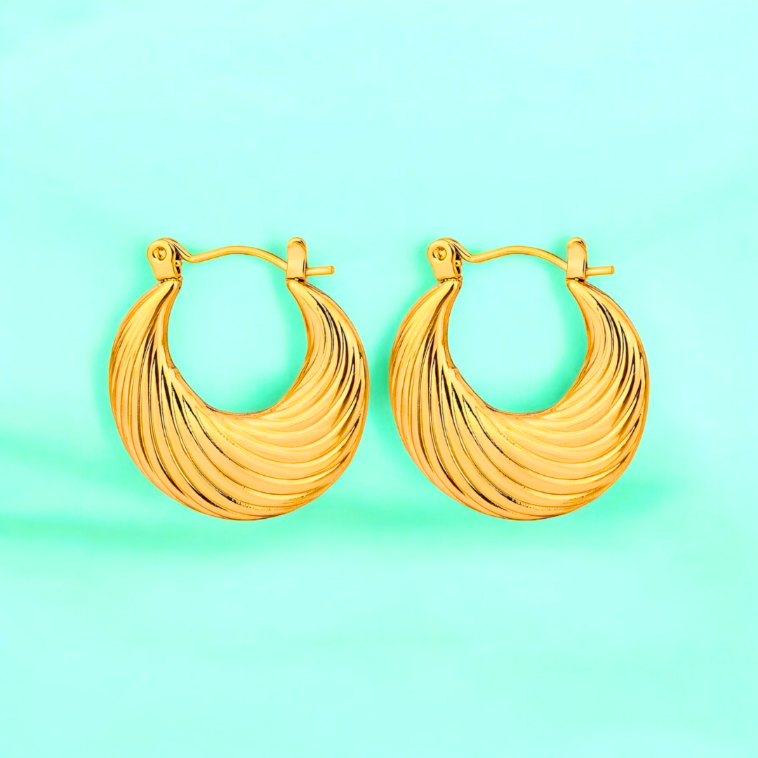 Lily | Gold Plated Round Minimalist Hoop Earrings