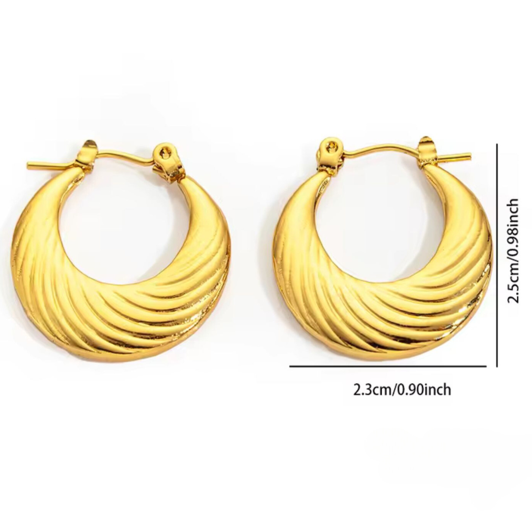Lily | Gold Plated Round Minimalist Hoop Earrings