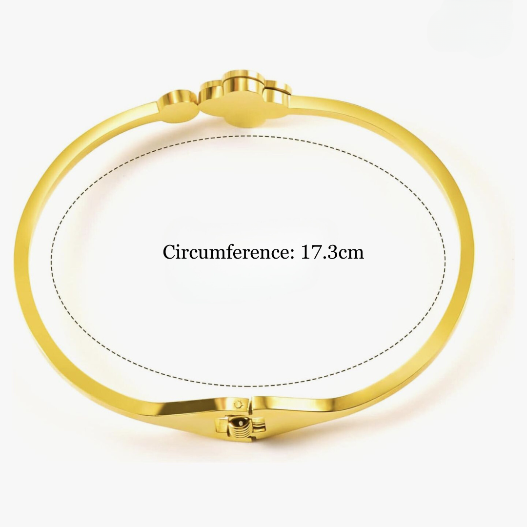 Blossom | Gold-Plated Four-Leaf Clover Cuff Bangle Bracelet