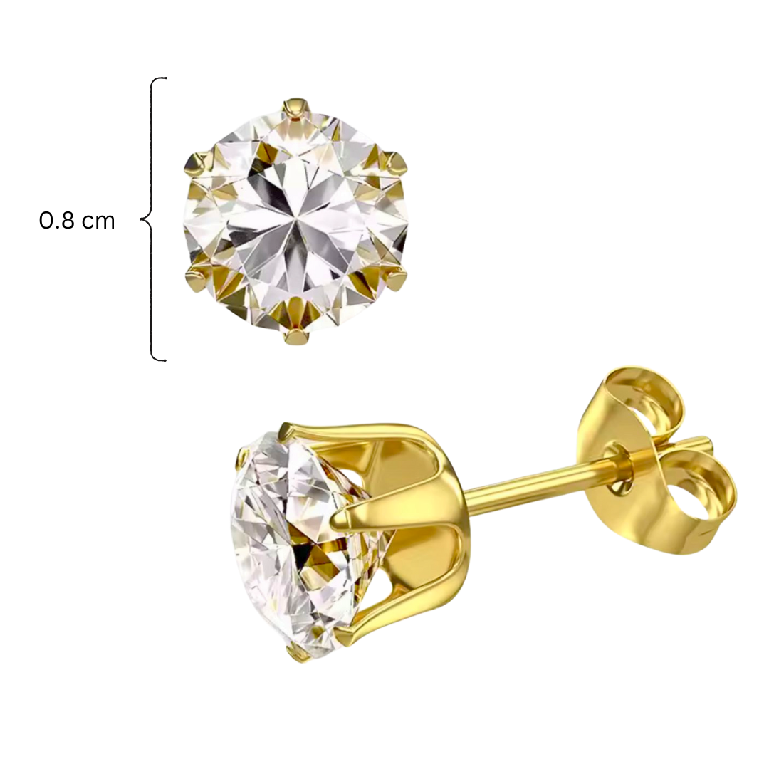 Rya | 18K Gold Plated Classic Tennis Waterproof Stud Earrings