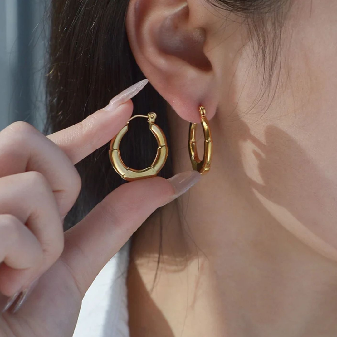 Anya | Gold Plated Simple Circular Hoop Earrings