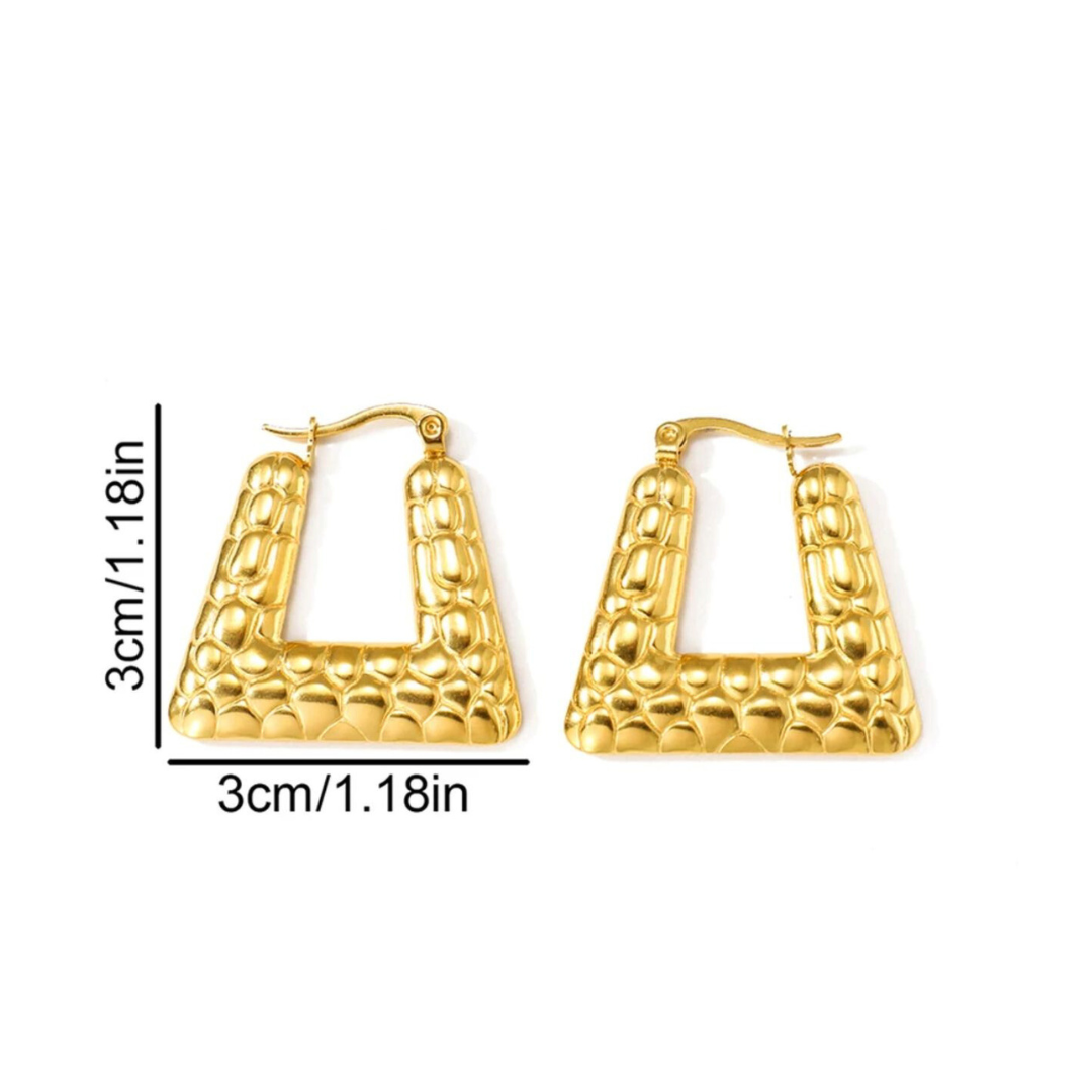Harper | 18K Gold Plated Chunky Vintage Ear Buckle Hoop Waterproof Earrings