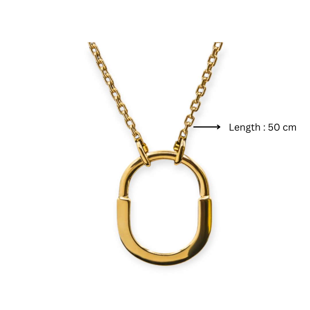 Kimberly | Gold Plated Lock Pendant Necklace with Link Chain