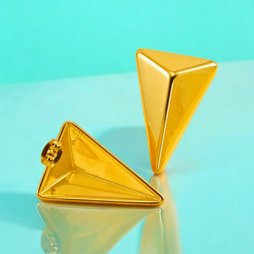 Catriona | 18K Gold Plated 3D Triangle Stud Waterproof Earrings