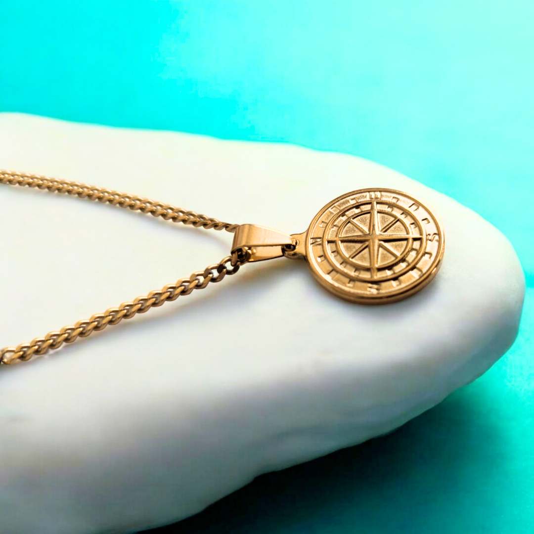 Gigi | Gold Plated Compass Pendant Necklace