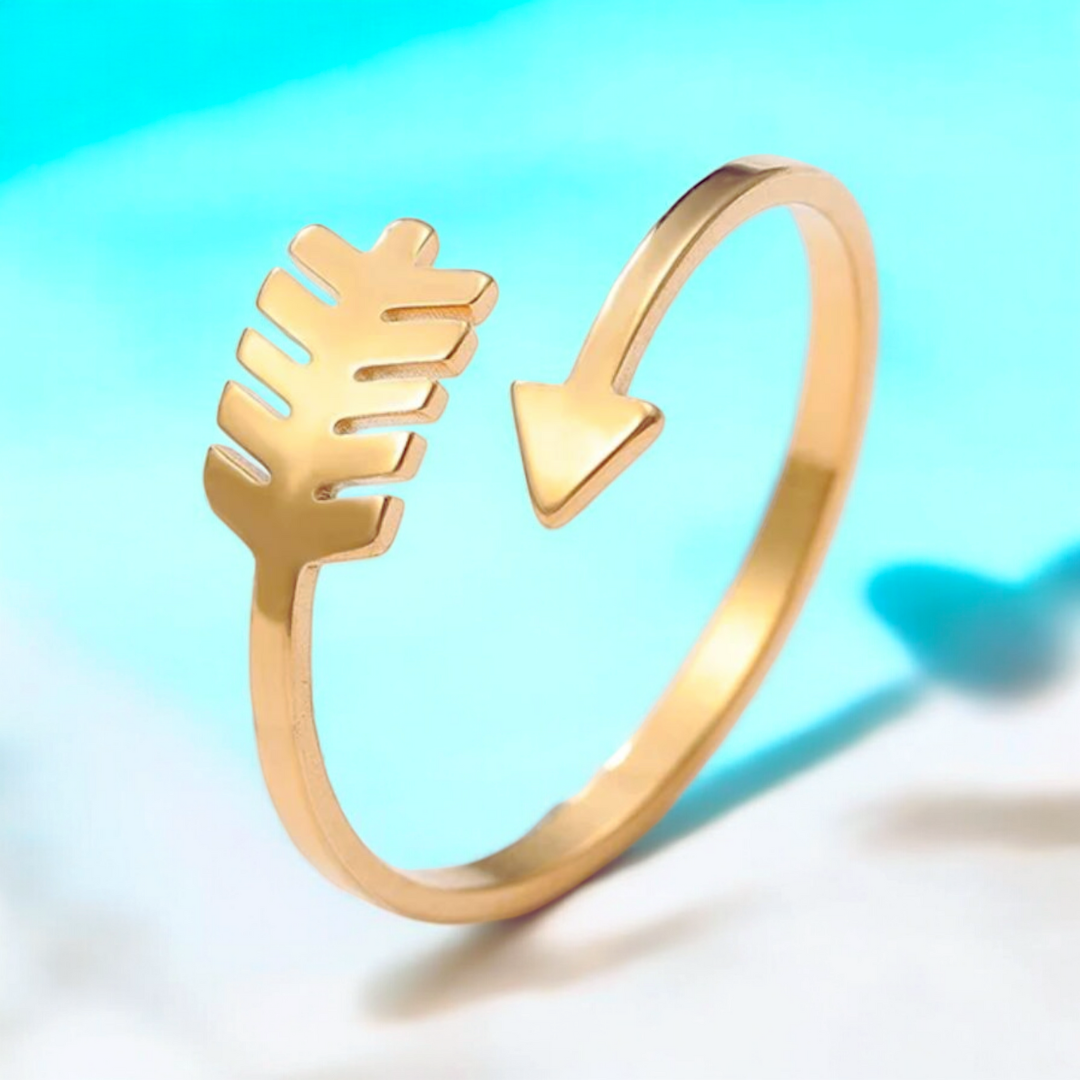 Donna | Gold Plated Arrow Resizable Ring