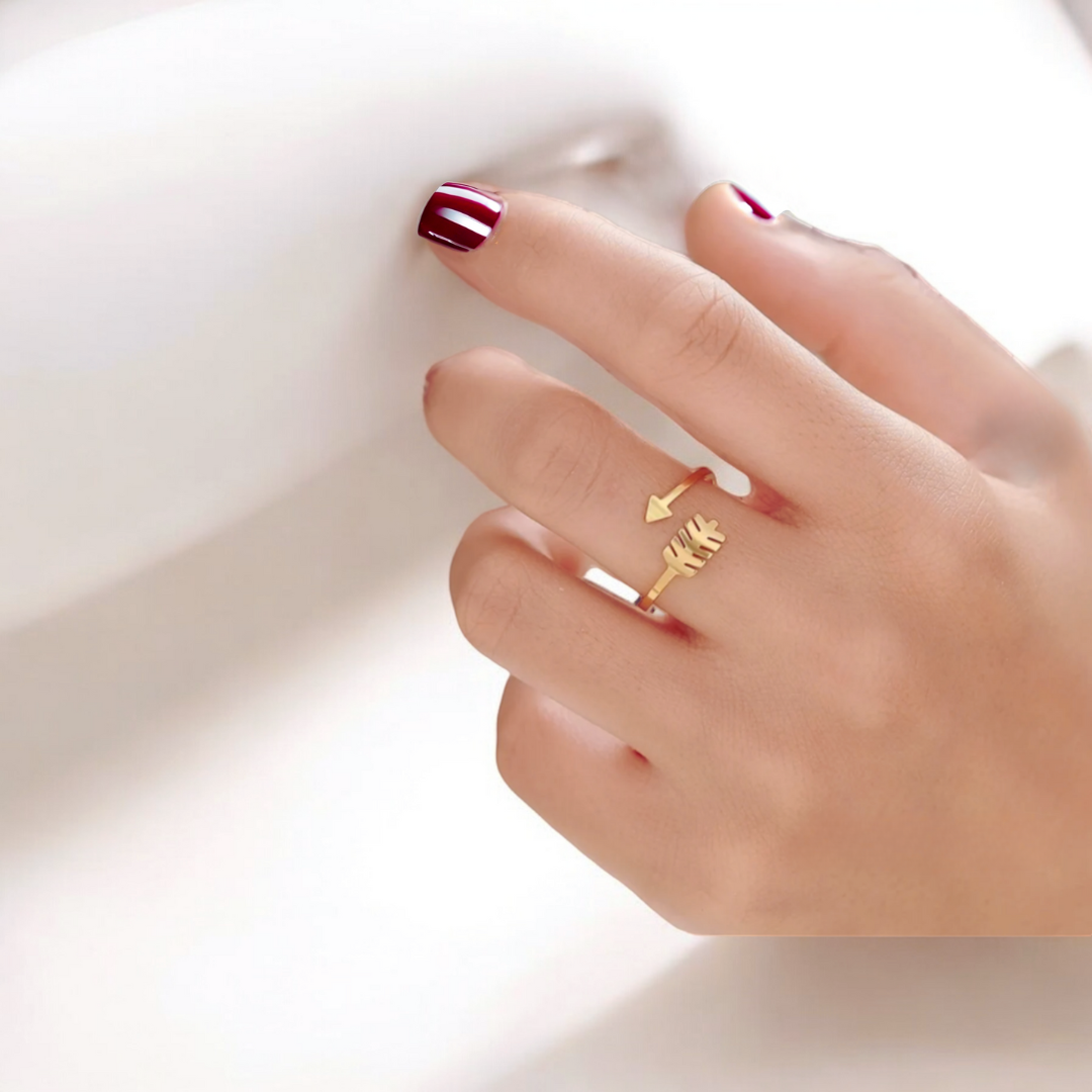 Donna | Gold Plated Arrow Resizable Ring
