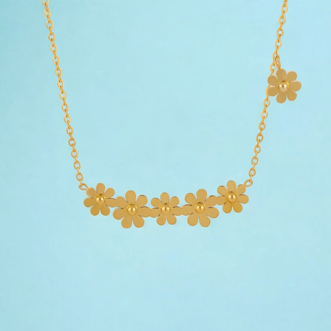 Lilliana | Gold-Plated Six-Flower Motif Waterproof Necklace