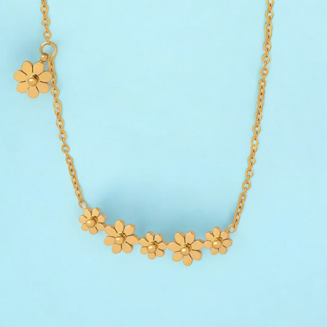 Lilliana | Gold-Plated Six-Flower Motif Waterproof Necklace