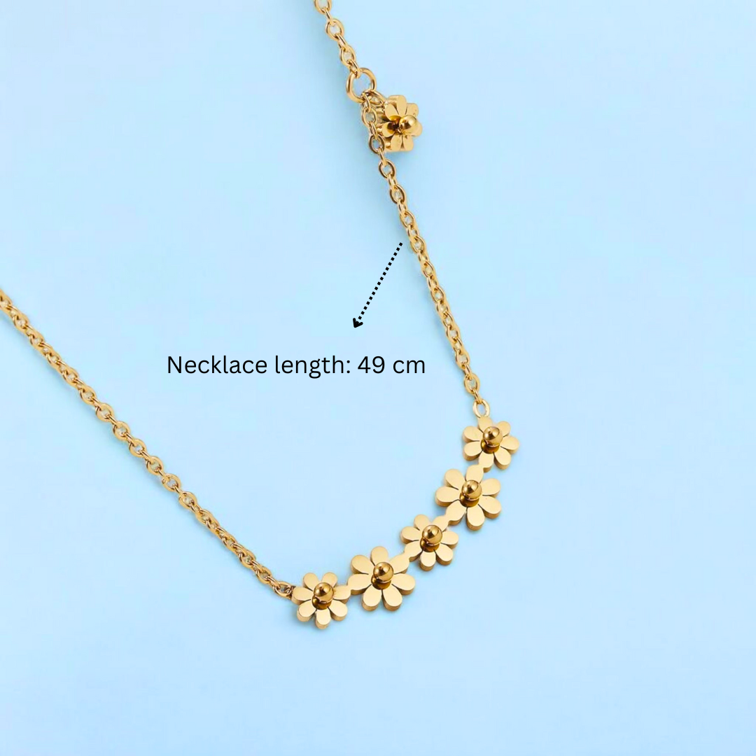 Lilliana | Gold-Plated Six-Flower Motif Waterproof Necklace