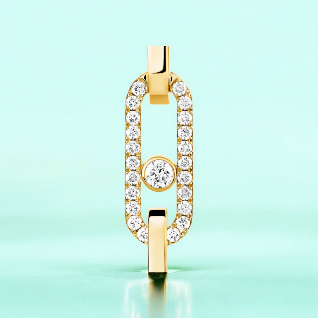 Roxanne | Gold Plated Uno Geometric Zircon Cuff Bracelet Bangle