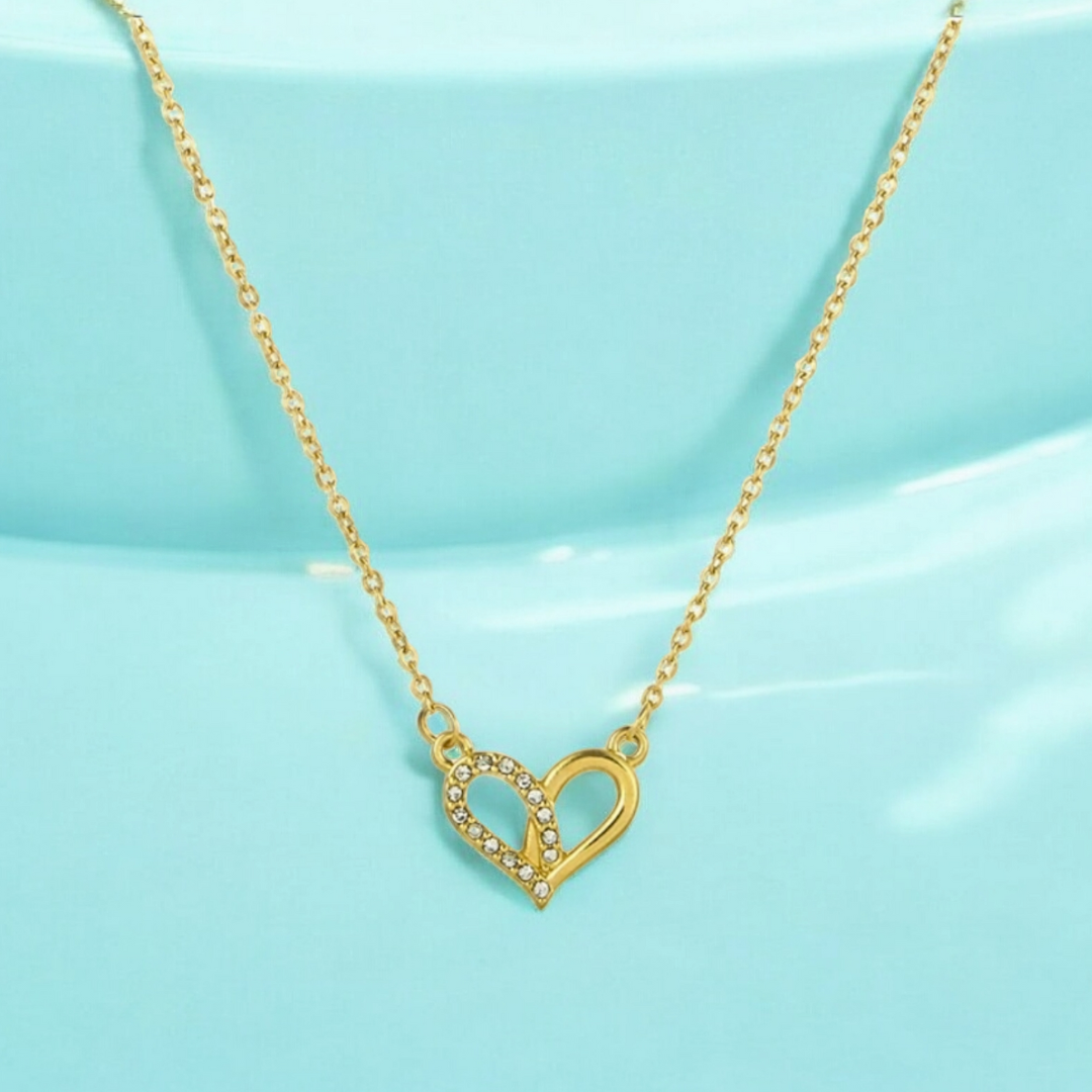 Zorelle | Gold Plated Heart Zircon Pendant Necklace