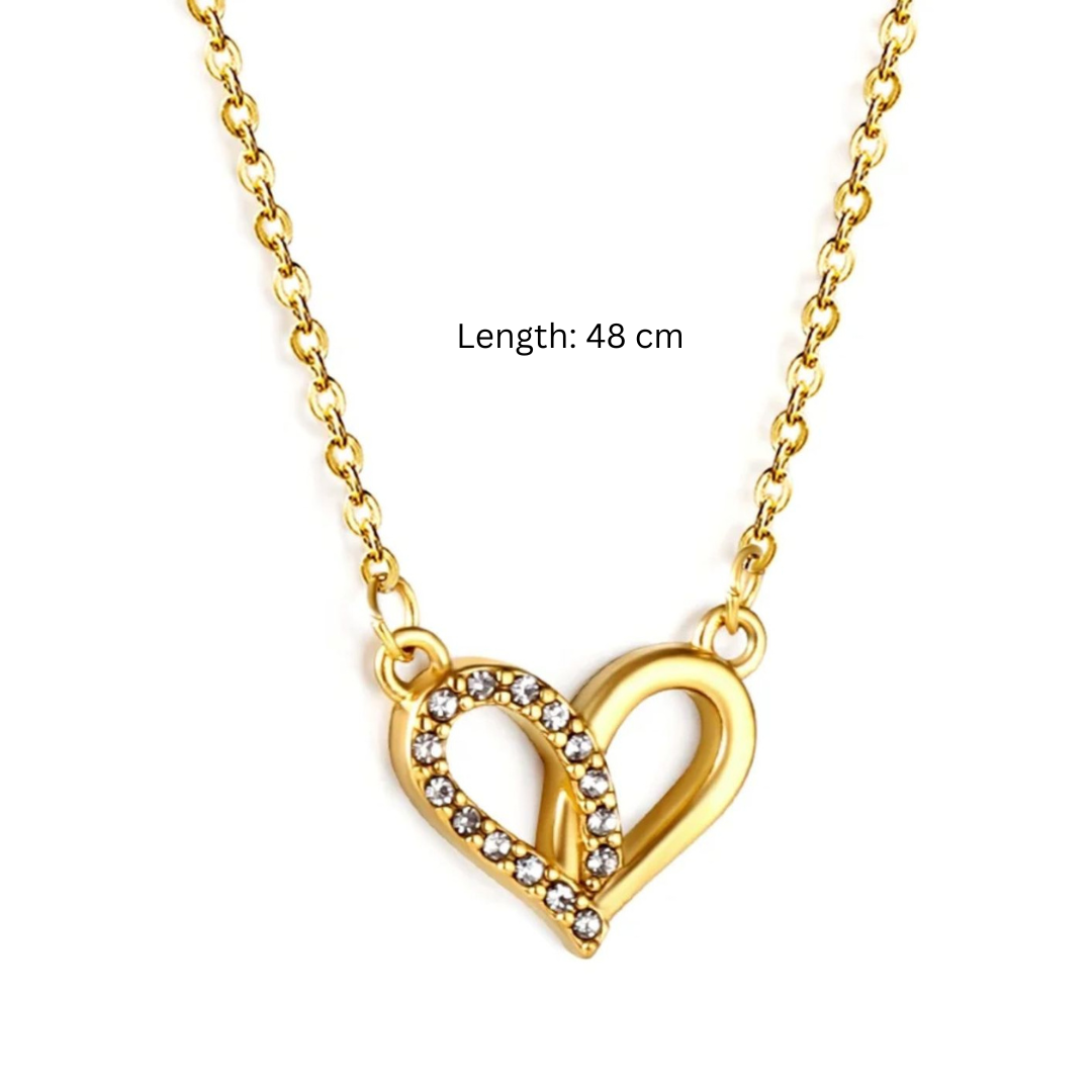 Zorelle | Gold Plated Heart Zircon Pendant Necklace