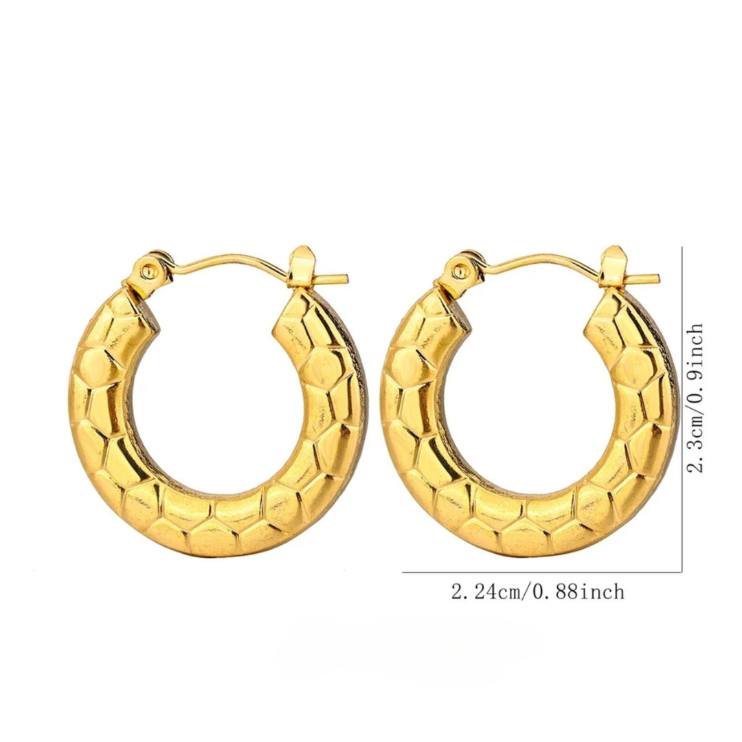 Mirabelle | 18K Gold Plated Circular Round Hoop Waterproof Earrings