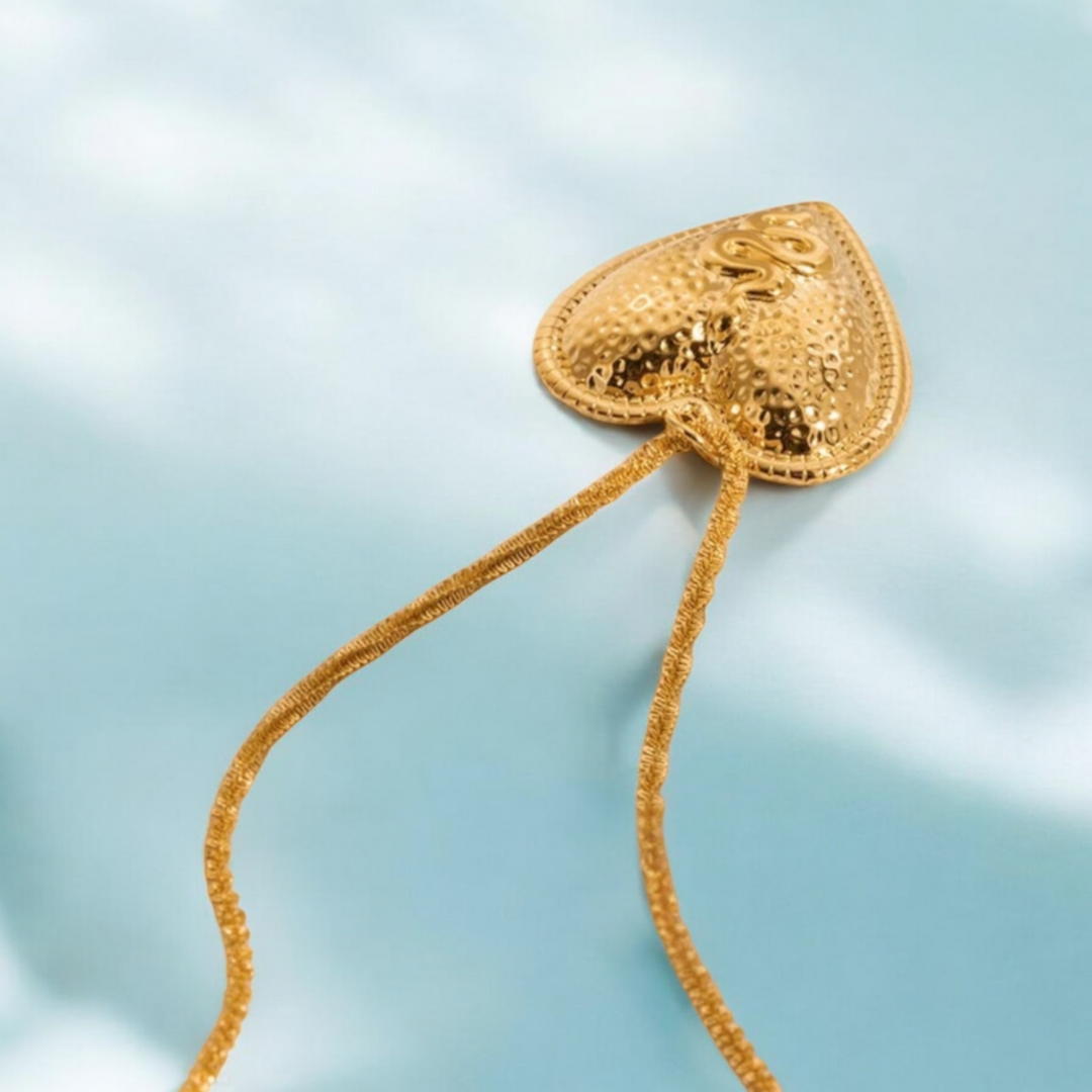 Corine | Gold (18K) Plated Chunky Heart Snake Chain Waterproof Necklace